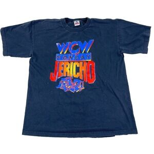 VIntage WCW Shirt Men XL Black Tee Chris Jerico Nitro Wrestling 90s Adult Faded